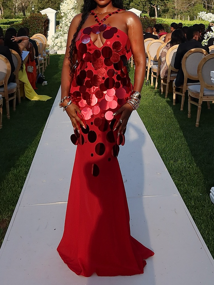Sequined Neck Dress