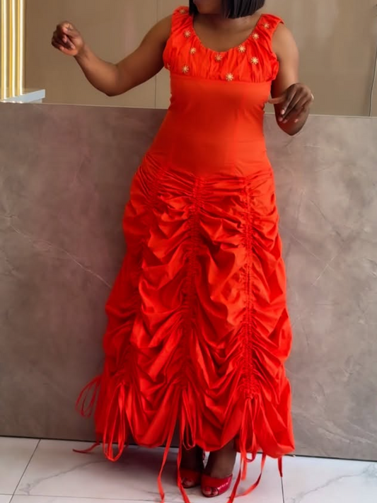 Pleated Sleeveless Dress