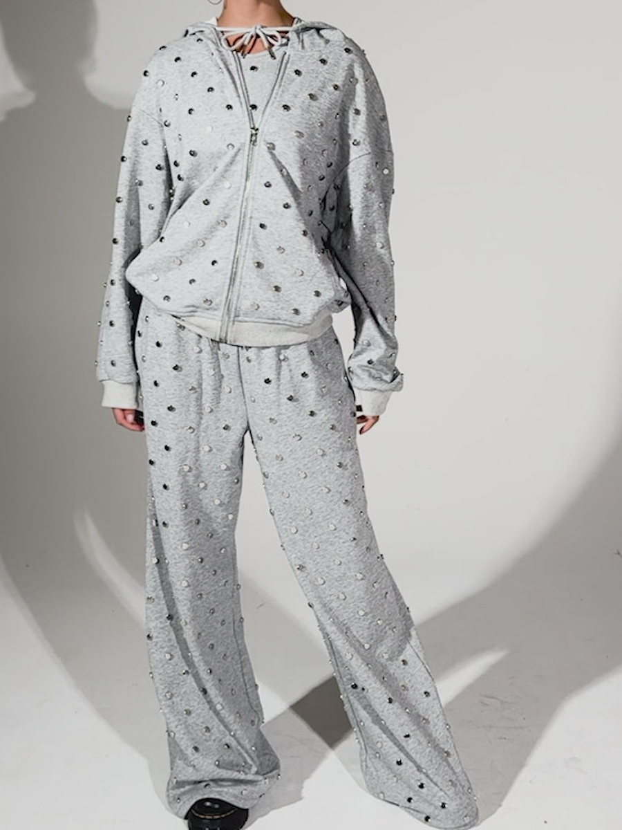 Zipper Rivet Three-Piece Sportswear