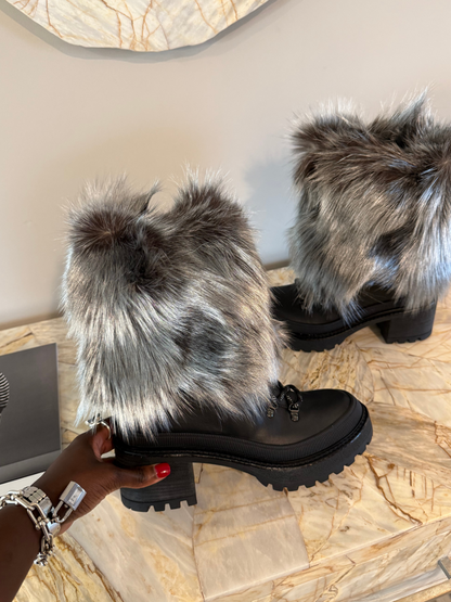 Plush Coarse Heel Boots