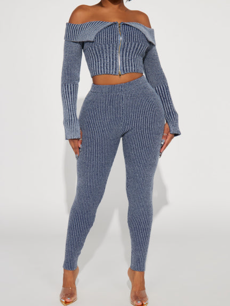 Knitted Zipper Suit