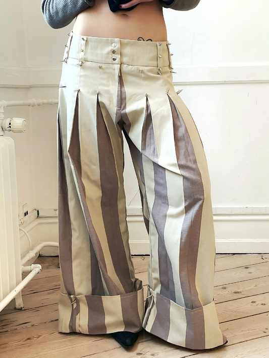 Oversized Striped Studded Pants