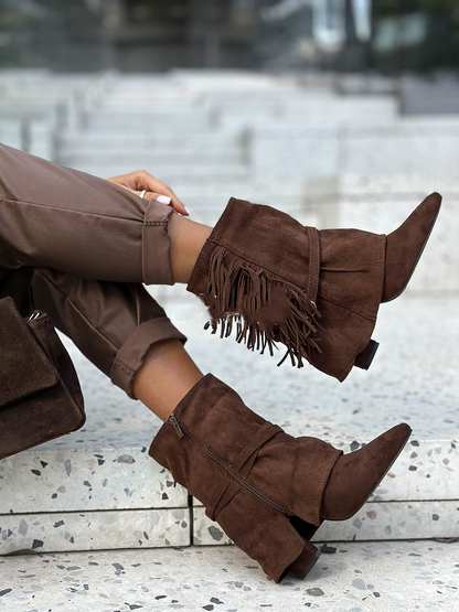 Suede Fringed Boots