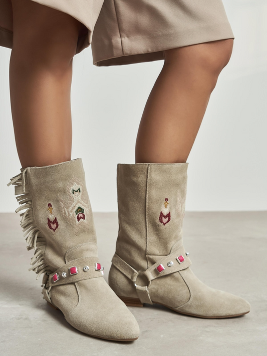 Suede Fringe Boots