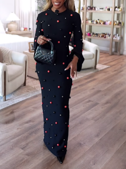 Round Neck Black Dress