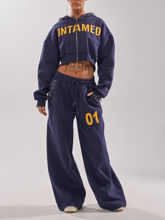 Zipper Hooded Sport Suit