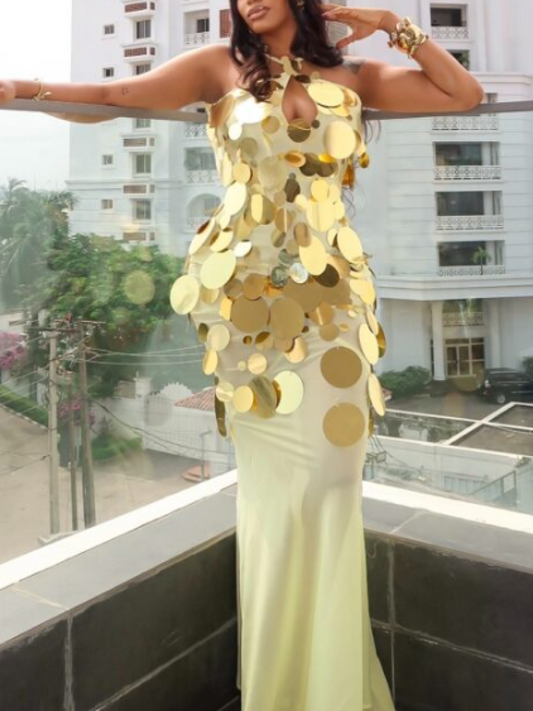 Sequined Neck Dress