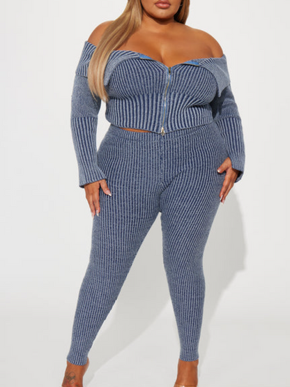 Knitted Zipper Suit