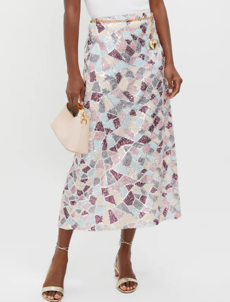 Demure Sequin Skirt