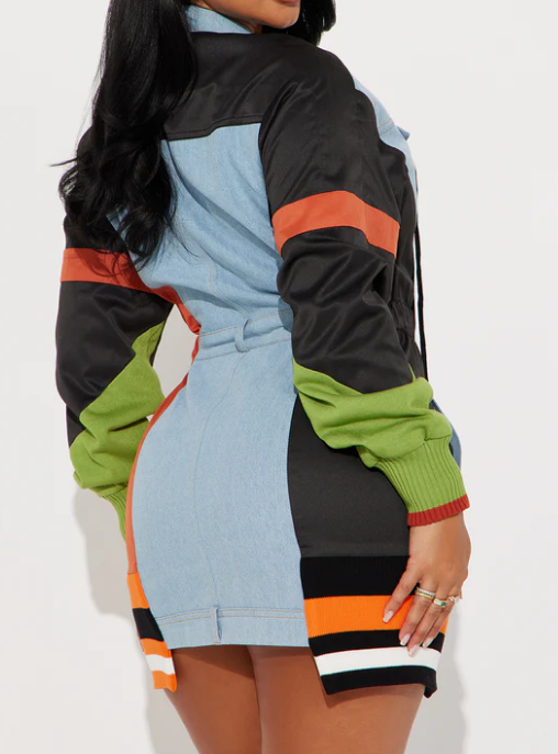 Stylish Colorblock Mini Dress