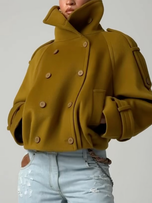 Turtleneck Button Coat