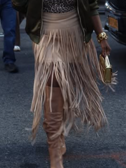 Leather Fringed Skirt
