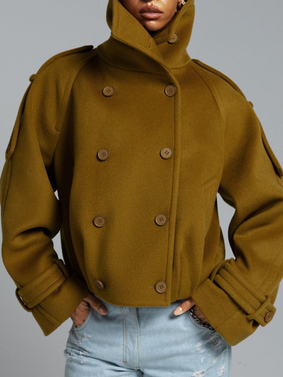 Turtleneck Button Coat