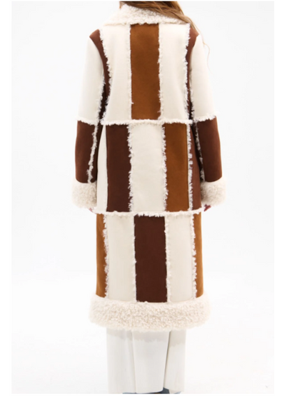 Stitched Contrast Lambskin Coat