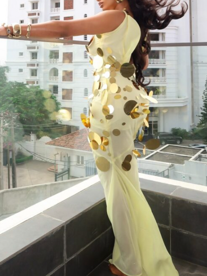 Sequined Neck Dress