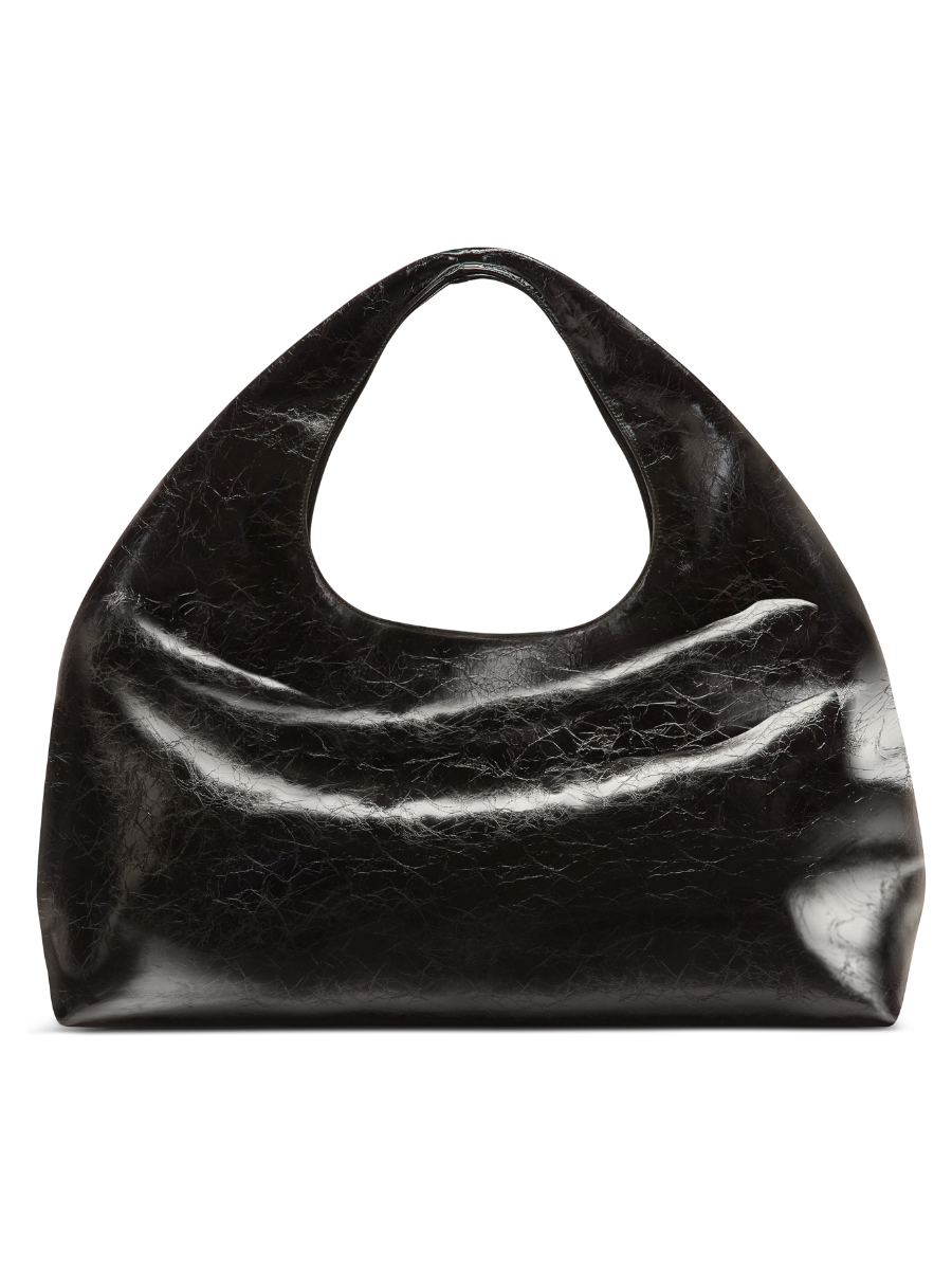 Leather Pleated Shoulder Bag