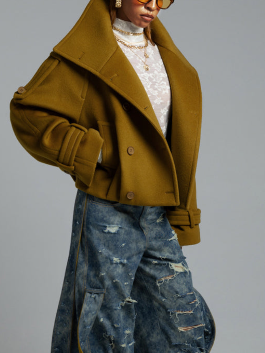 Turtleneck Button Coat