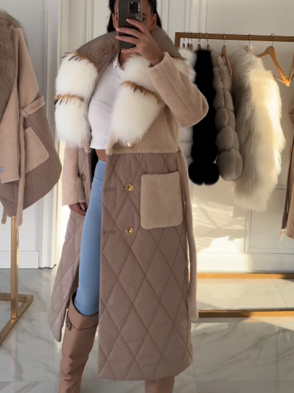 Plush Collar Long Coat