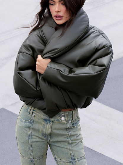 Pu Material Boast Silhouette Coat