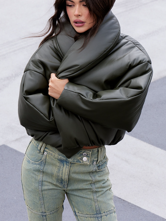 Pu Material Boast Silhouette Coat