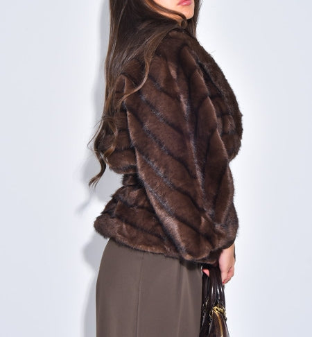 Short Faux Fur Coat With Belt